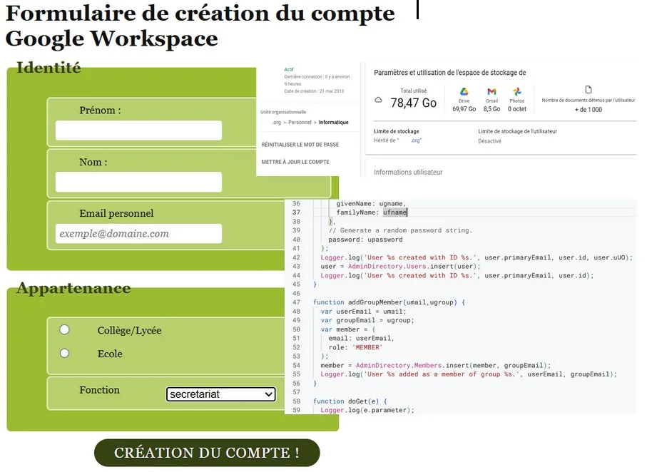 Interface d'administration Google Workspace for Education